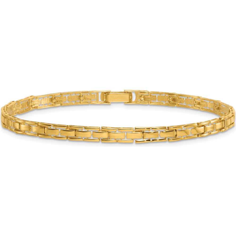14K Yellow Gold Polished 4.25mm Fancy Link Bracelet - 7.5 Inches by 0