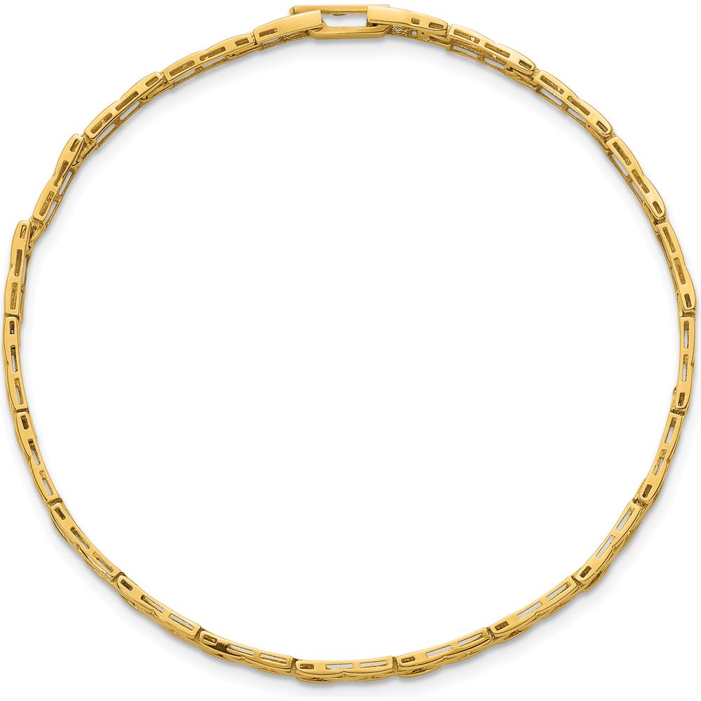 14K Yellow Gold Polished 4.25mm Fancy Link Bracelet - 7.5 Inches by 0