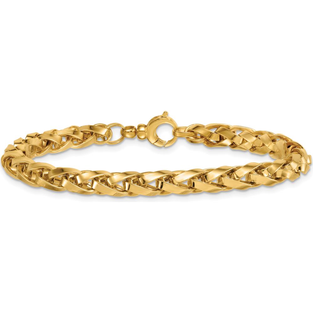 14K Yellow Gold Polished 4.25mm Fancy Link Bracelet - 7.5" Length by 0