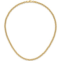 14K Yellow Gold Polished 4.25mm Fancy Oval Cable Link Necklace - 17.5 Inches by 0