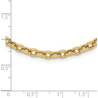 14K Yellow Gold Polished 4.25mm Fancy Oval Cable Link Necklace - 17.5 Inches by 0