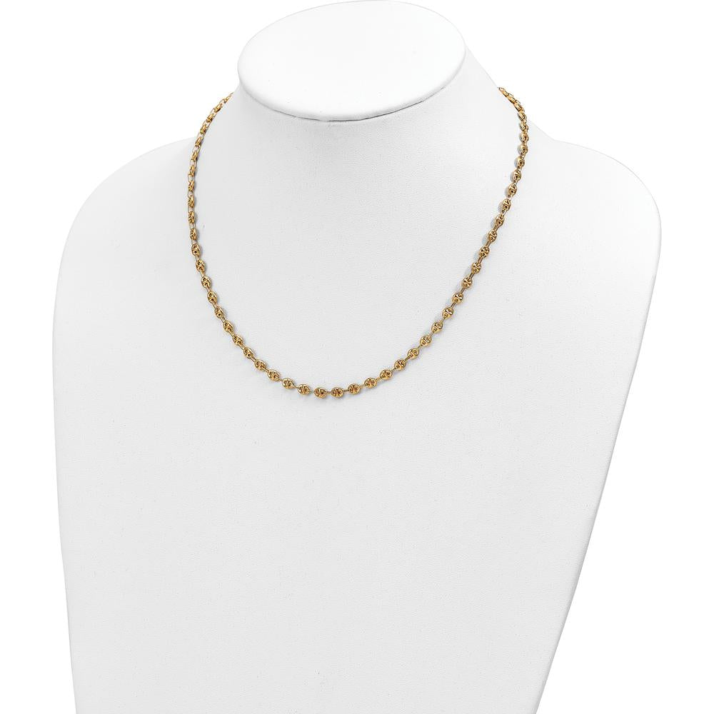 14K Yellow Gold Polished 4.5mm Fancy Link 18" Necklace by 0