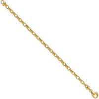 14K Yellow Gold Polished 4.5mm Fancy Oval Link Bracelet - 7.5" Length by 0