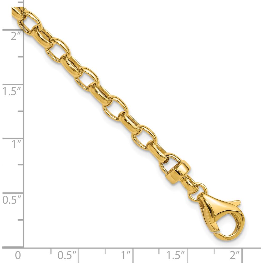 14K Yellow Gold Polished 4.5mm Fancy Oval Link Bracelet - 7.5" Length by 0