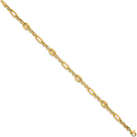 14K Yellow Gold Polished 4.6mm Fancy Multi-link Bracelet - 7.5" Length by 0