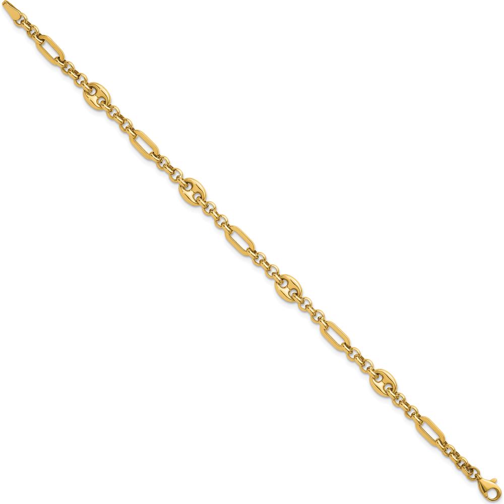 14K Yellow Gold Polished 4.6mm Fancy Multi-link Bracelet - 7.5" Length by 0