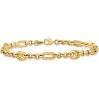 14K Yellow Gold Polished 4.6mm Fancy Multi-link Bracelet - 7.5" Length by 0