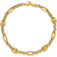 14K Yellow Gold Polished 4.6mm Fancy Multi-link Bracelet - 7.5" Length by 0