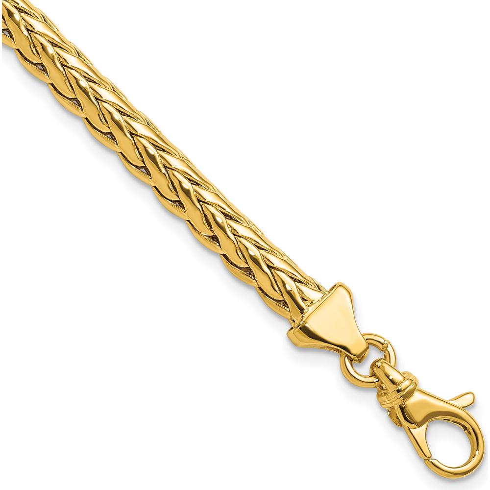 14K Yellow Gold Polished 4.8mm Fancy Braided Link Bracelet - 7.5" Length by Oro Pregiato