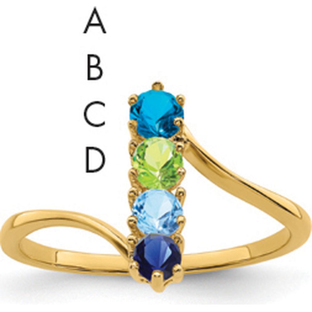 14K Yellow Gold Polished 4-Stone Family Ring Mounting by Monteluci Fine Jewelry