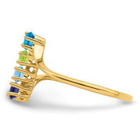 14K Yellow Gold Polished 4-Stone Family Ring Mounting by Monteluci Fine Jewelry