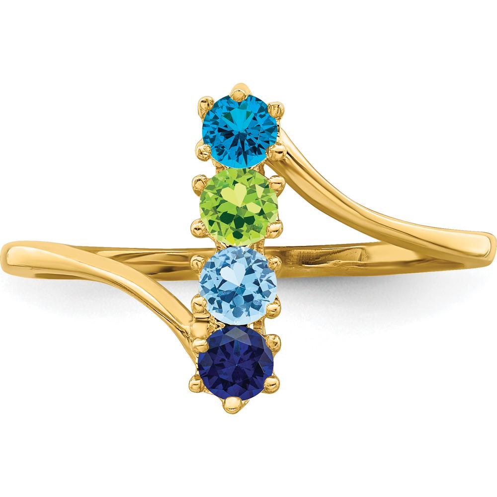 14K Yellow Gold Polished 4-Stone Family Ring Mounting by Monteluci Fine Jewelry