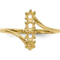 14K Yellow Gold Polished 4-Stone Family Ring Mounting by Monteluci Fine Jewelry