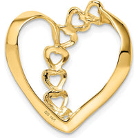 14K Yellow Gold Polished 4-Stone Mother's Heart Slide Pendant Mounting by Oro Pregiato