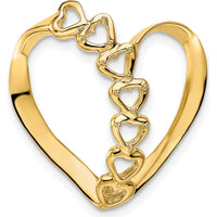 14K Yellow Gold Polished 4-Stone Mother's Heart Slide Pendant Mounting by Oro Pregiato
