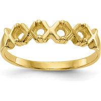 14K Yellow Gold Polished 4-Stone Mother's Ring Mounting - Customizable Stone Settings by Oro Pregiato