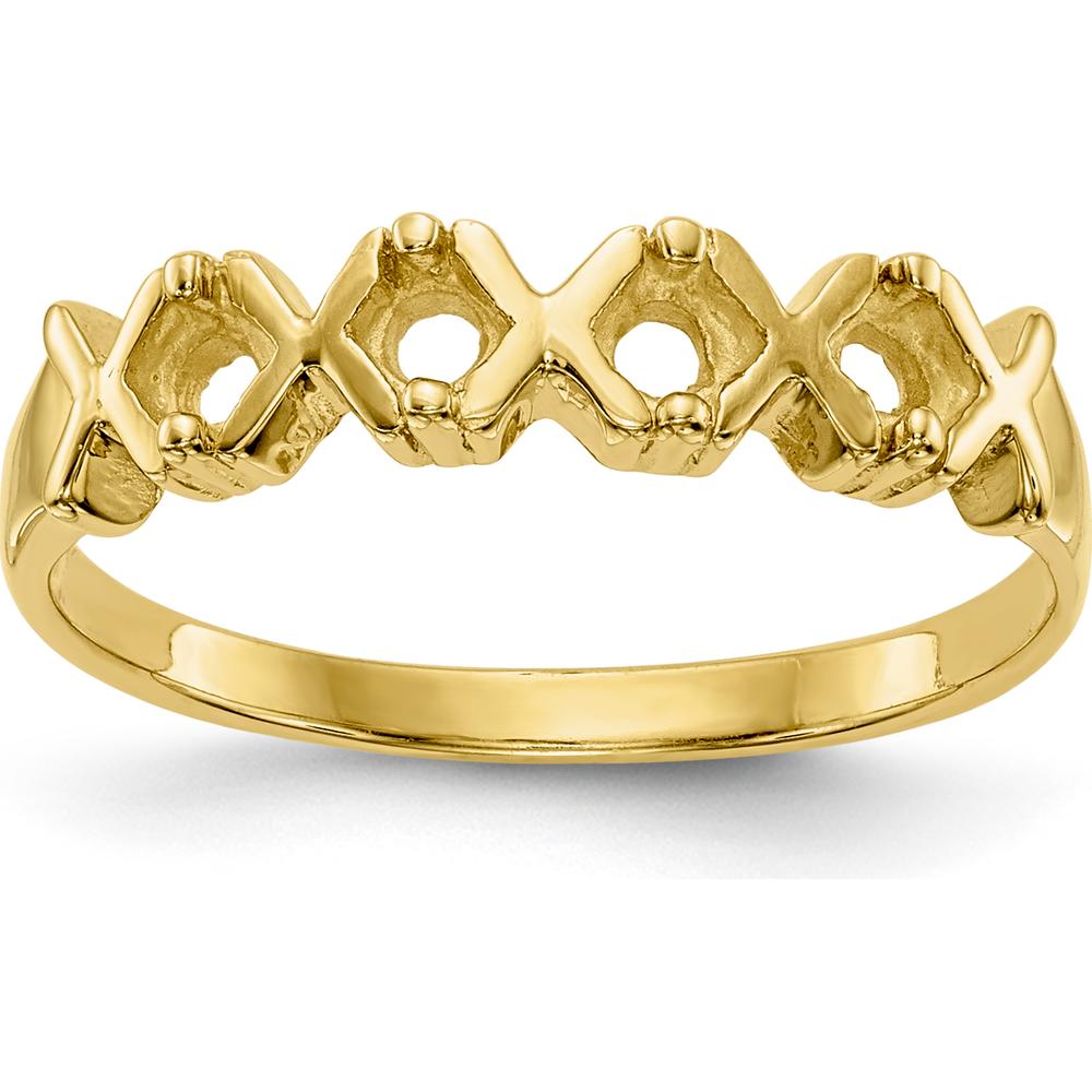 14K Yellow Gold Polished 4-Stone Mother's Ring Mounting - Customizable Stone Settings by Oro Pregiato