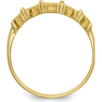 14K Yellow Gold Polished 4-Stone Mother's Ring Mounting - Customizable Stone Settings by Oro Pregiato
