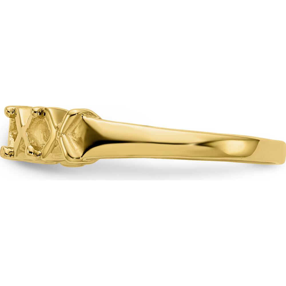 14K Yellow Gold Polished 4-Stone Mother's Ring Mounting - Customizable Stone Settings by Oro Pregiato