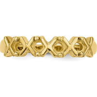 14K Yellow Gold Polished 4-Stone Mother's Ring Mounting - Customizable Stone Settings by Oro Pregiato