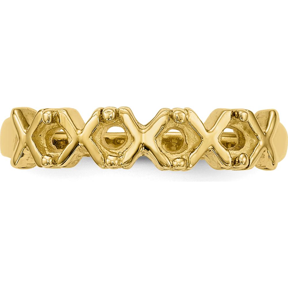 14K Yellow Gold Polished 4-Stone Mother's Ring Mounting - Customizable Stone Settings by Oro Pregiato