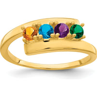 14K Yellow Gold Polished 4-Stone Mother's Ring Mounting by Monteluci Fine Jewelry