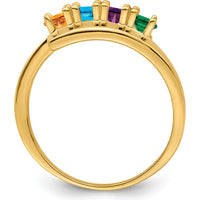 14K Yellow Gold Polished 4-Stone Mother's Ring Mounting by Monteluci Fine Jewelry