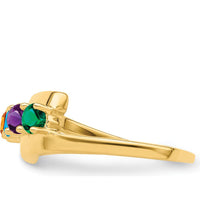 14K Yellow Gold Polished 4-Stone Mother's Ring Mounting by Monteluci Fine Jewelry