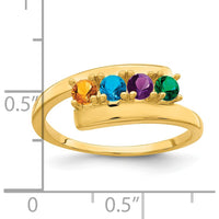 14K Yellow Gold Polished 4-Stone Mother's Ring Mounting by Monteluci Fine Jewelry