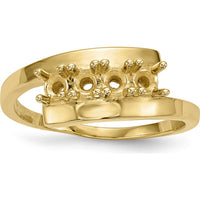 14K Yellow Gold Polished 4-Stone Mother's Ring Mounting by Monteluci Fine Jewelry