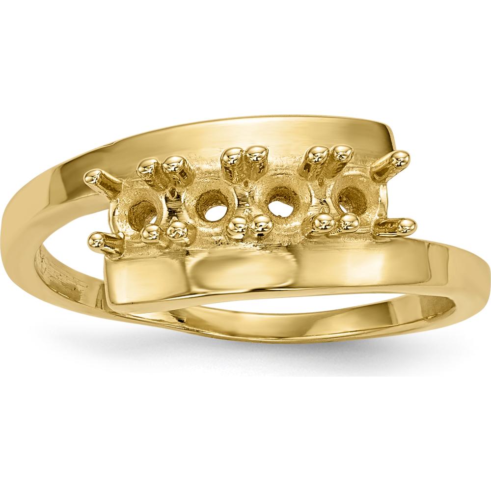 14K Yellow Gold Polished 4-Stone Mother's Ring Mounting by Monteluci Fine Jewelry