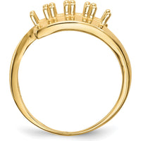 14K Yellow Gold Polished 4-Stone Mother's Ring Mounting by Monteluci Fine Jewelry