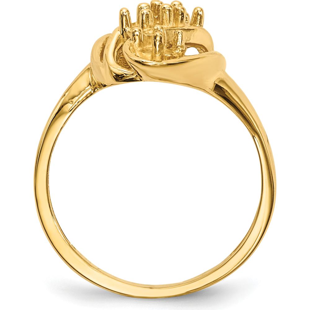 14K Yellow Gold Polished 4-Stone Mother's Ring Mounting by Oro Pregiato
