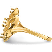 14K Yellow Gold Polished 4-Stone Mother's Ring Mounting by Oro Pregiato