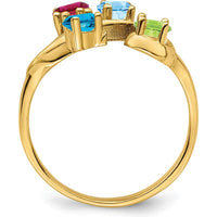 14K Yellow Gold Polished 4-Stone Mother's Ring Mounting by Monteluci Fine Jewelry