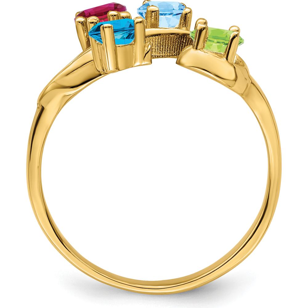 14K Yellow Gold Polished 4-Stone Mother's Ring Mounting by Monteluci Fine Jewelry