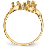 14K Yellow Gold Polished 4-Stone Mother's Ring Mounting by Monteluci Fine Jewelry