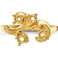 14K Yellow Gold Polished 4-Stone Mother's Ring Mounting by Monteluci Fine Jewelry