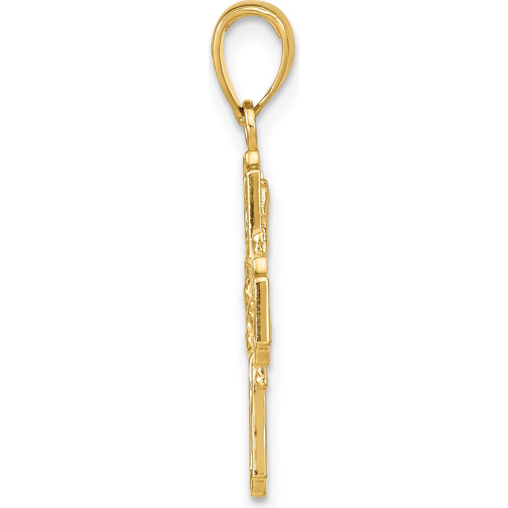 14K Yellow Gold Polished 4-Way Medal Pendant - Religious Charm 28mm by Oro Pregiato