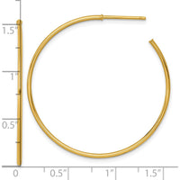 14K Yellow Gold Polished 40mm C-Hoop Post Earrings by 0