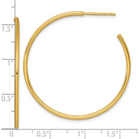 14K Yellow Gold Polished 40mm C-Hoop Post Earrings by 0