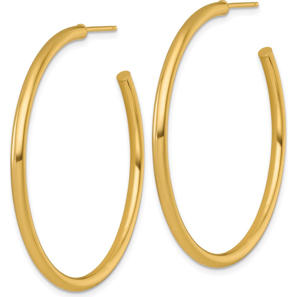14K Yellow Gold Polished 45mm C-Hoop Post Earrings by 0
