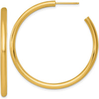 14K Yellow Gold Polished 45mm C-Hoop Post Earrings by 0