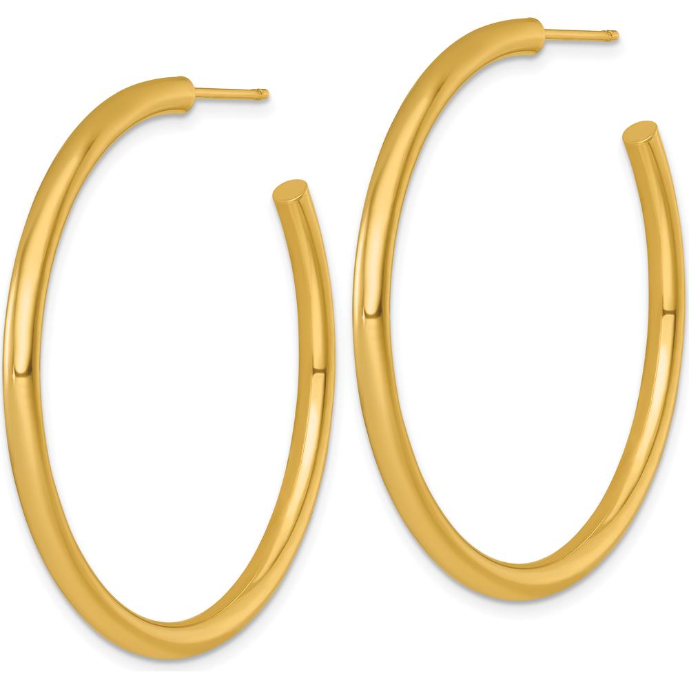 14K Yellow Gold Polished 45mm C-Hoop Post Earrings by 0