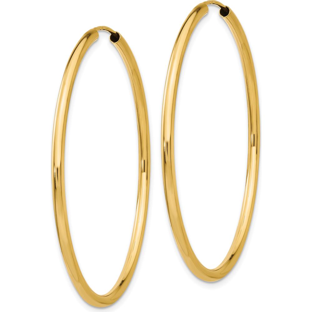 14K Yellow Gold Polished 45mm Endless Hoop Earrings by Oro Pregiato