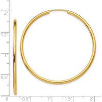 14K Yellow Gold Polished 45mm Endless Hoop Earrings by Oro Pregiato