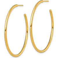 14K Yellow Gold Polished 45mm Tube C-Hoop Post Earrings by 0