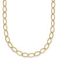 14K Yellow Gold Polished 4mm Fancy Oval Link 18" Necklace by 0