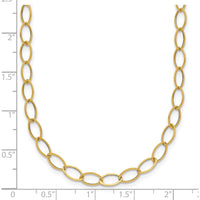 14K Yellow Gold Polished 4mm Fancy Oval Link 18" Necklace by 0