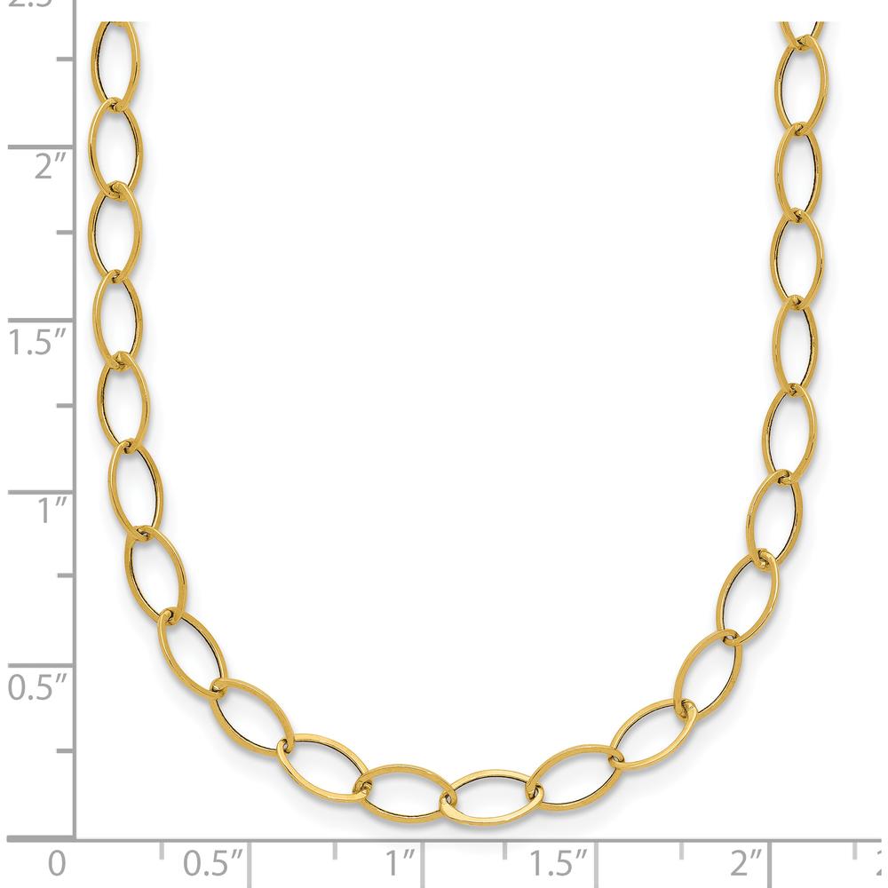 14K Yellow Gold Polished 4mm Fancy Oval Link 18" Necklace by 0
